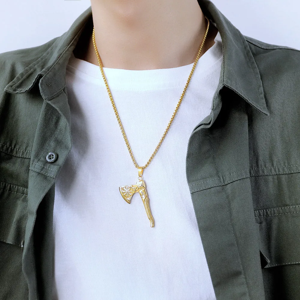 Men's Fashion Hip Hop AX Pendant Necklace