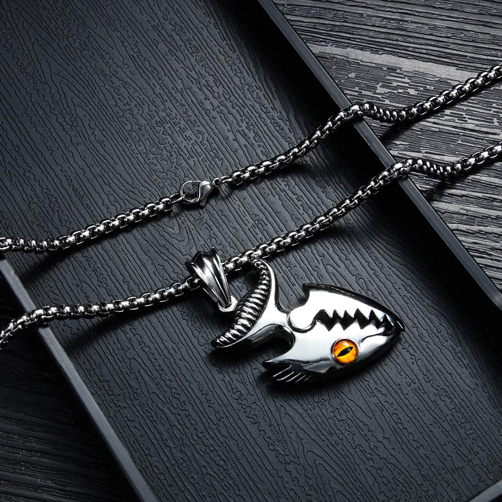 Men's Fashion Hip Hop Fish Pendant Necklace