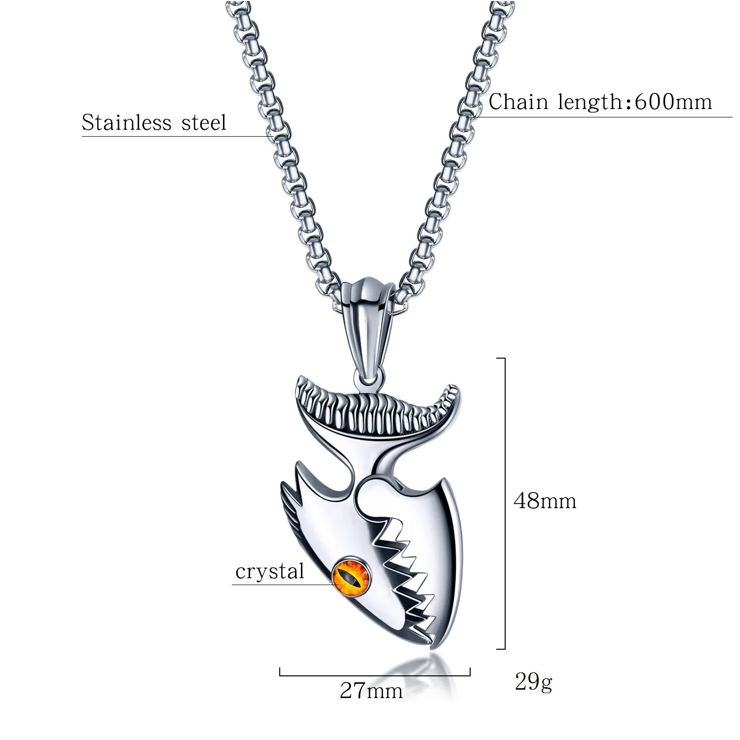 Men's Fashion Hip Hop Fish Pendant Necklace