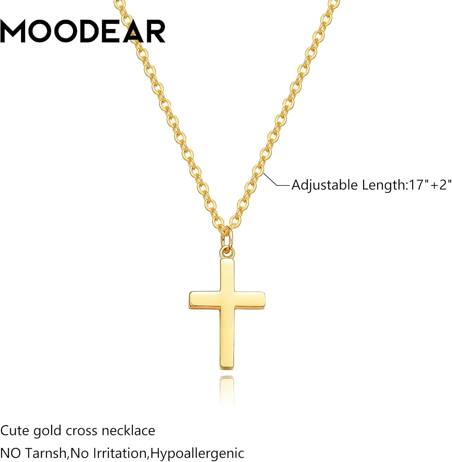 Moodear Cross Necklace for Women - Dainty 14K Gold Plated/Sterling Silver/Rose Gold Layered Cross Pendant Simple Cute Necklaces for Women Trendy Jewelry Gifts