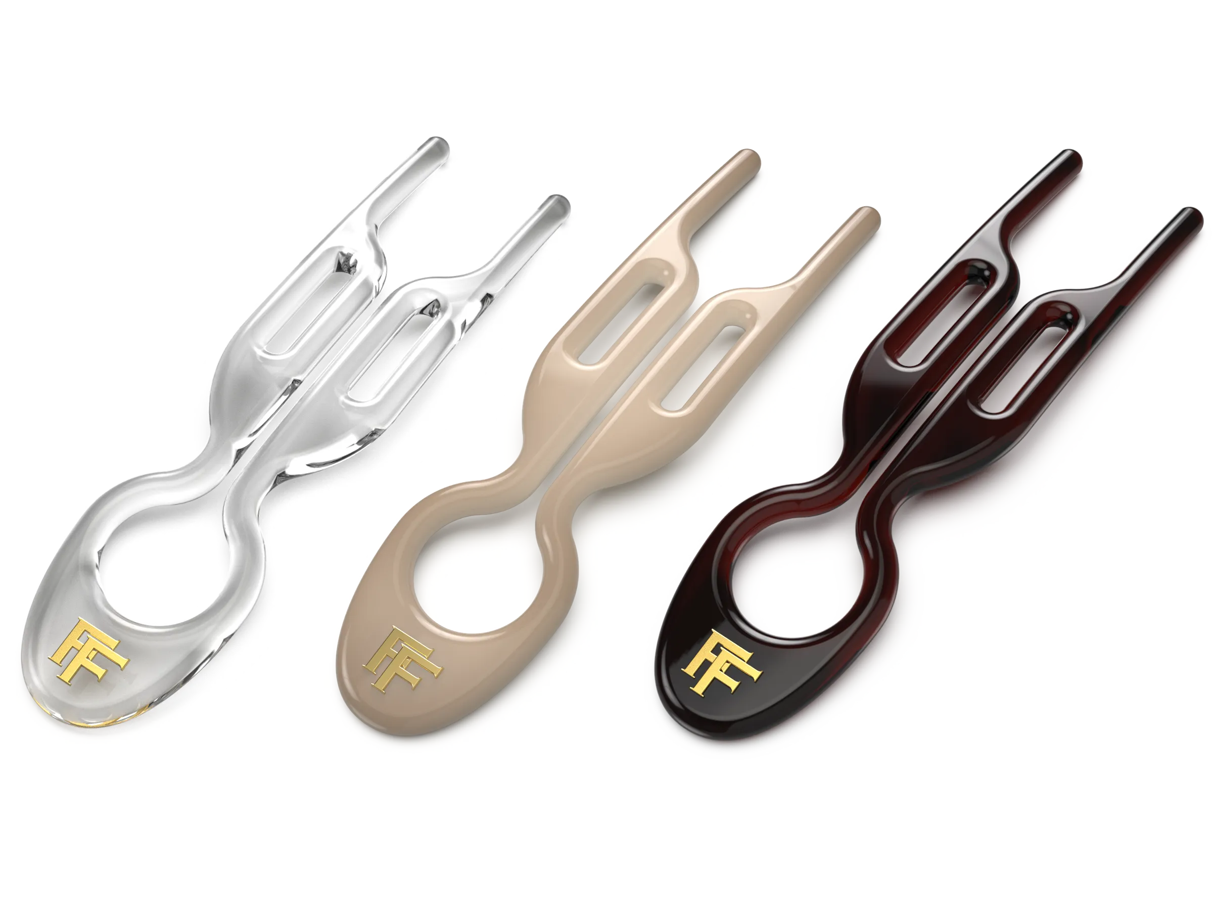Nº 1 HAIRPIN | London Collection | Set Transparent, Soft Beige and Brown
