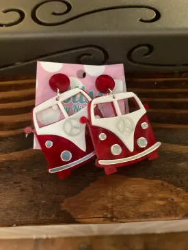 Peace and Love Van Acrylic Statement Earrings