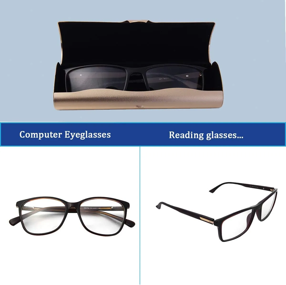 Philley Eyeglass Case Aluminum Ultra-Light Hard Myopia Glasses Case