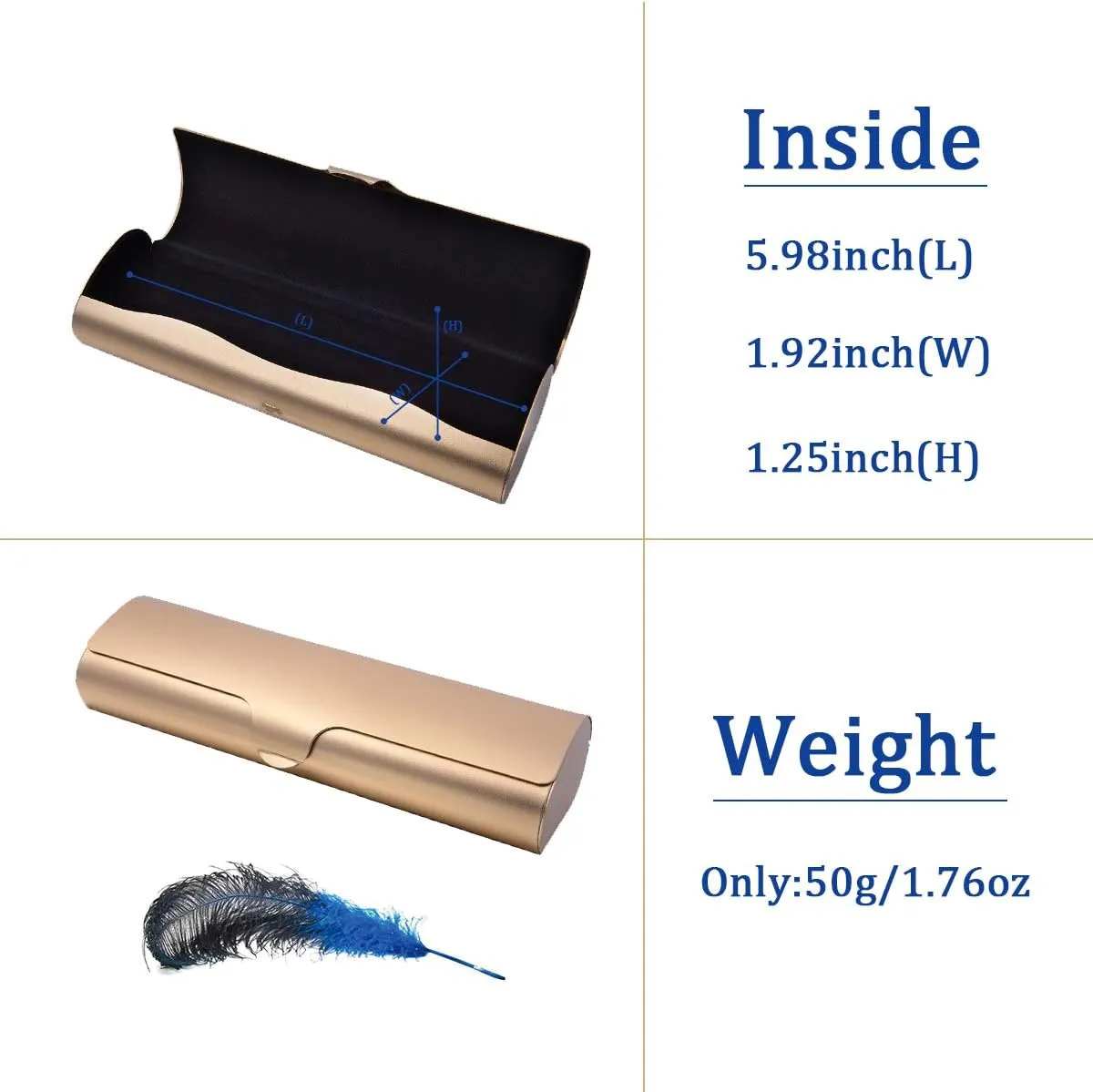 Philley Eyeglass Case Aluminum Ultra-Light Hard Myopia Glasses Case