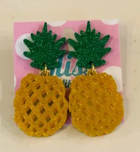 Pineapple Acrylic Statement Earrings