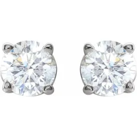 Platinum 4mm :: 1/2 CTW Natural Diamond Stud Earrings