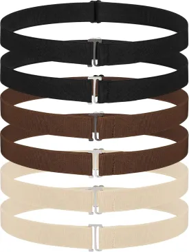 SATINIOR 6 Pcs Women No Show Invisible Belt Stretch Elastic Women Flat Buckle Belt for Jeans Pants Dresses