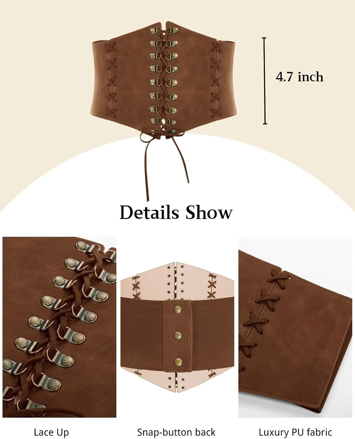 Scarlet Darkness Women Wide Belt Elastic Waist Belt Lace-up Corset Belts for Dress