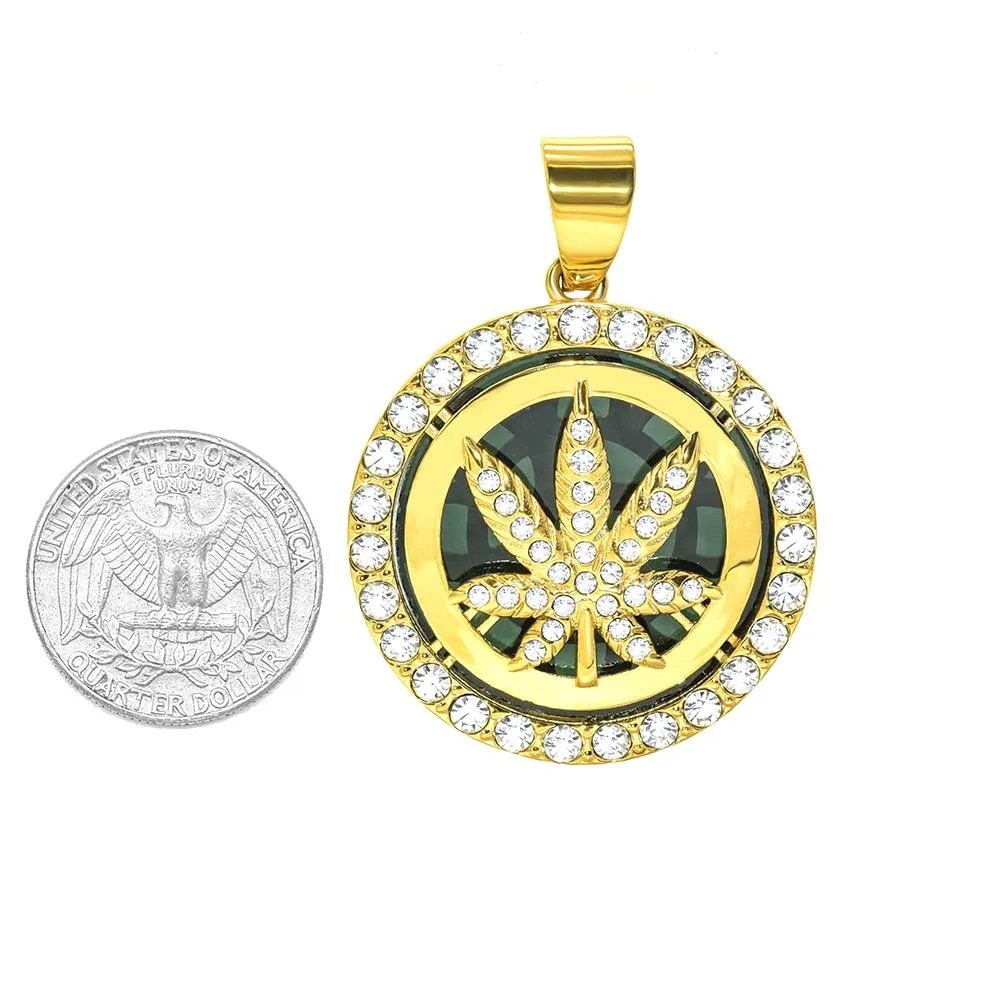 SP-1212, Marijuana leaf pendant, gold or silver color, 37mm width, 50mm high, 5mm thick