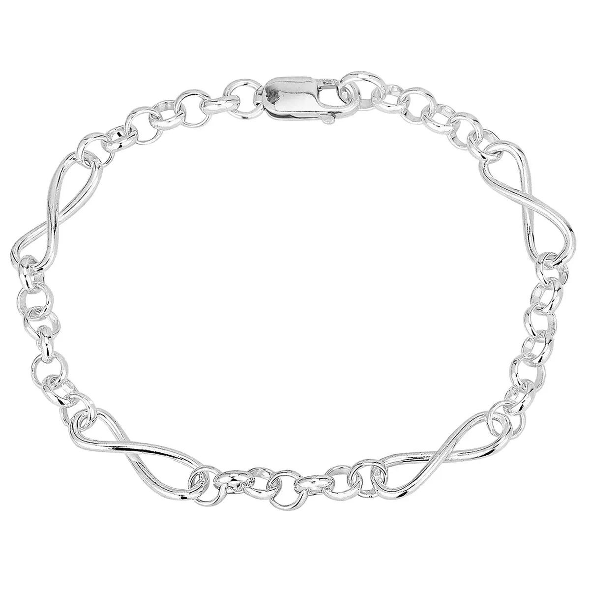 Sterling Silver Infinity Chain Link Bracelet