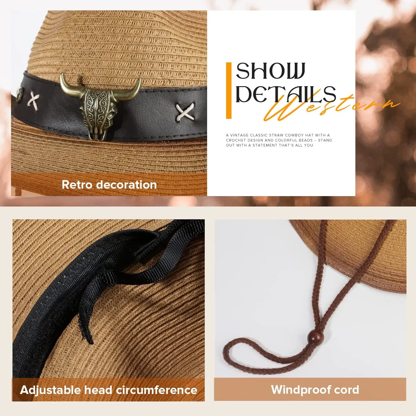 Straw Cowboy Cowgirl Hats for Women and Men Western Country Hats Sun Beach Cow Girl Cow Boy