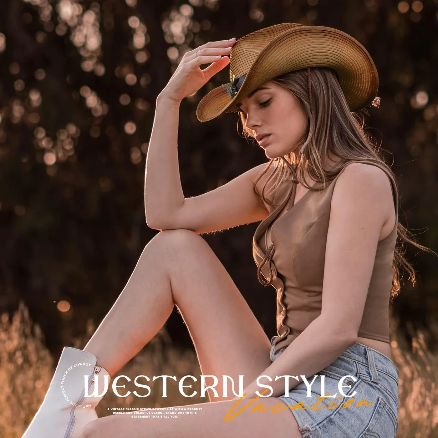 Straw Cowboy Cowgirl Hats for Women and Men Western Country Hats Sun Beach Cow Girl Cow Boy