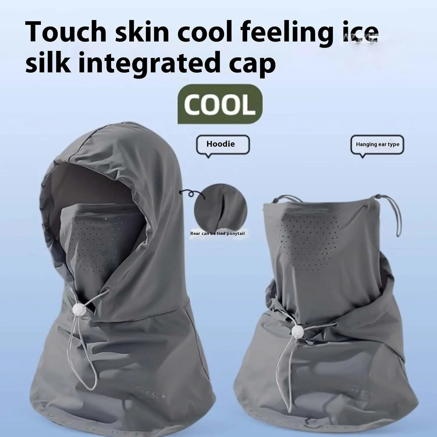Summer Balaclava Hat Face Mask with Neck Guard UV Protection Full Head Mask for Men Women Fishing Cycling