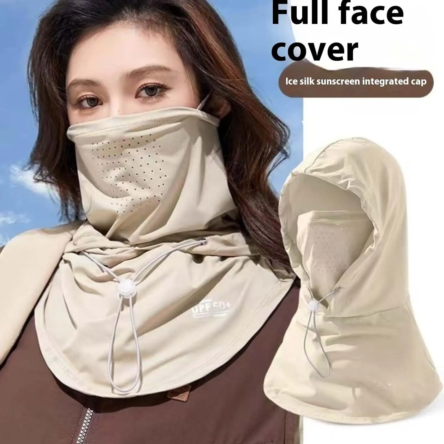 Summer Balaclava Hat Face Mask with Neck Guard UV Protection Full Head Mask for Men Women Fishing Cycling