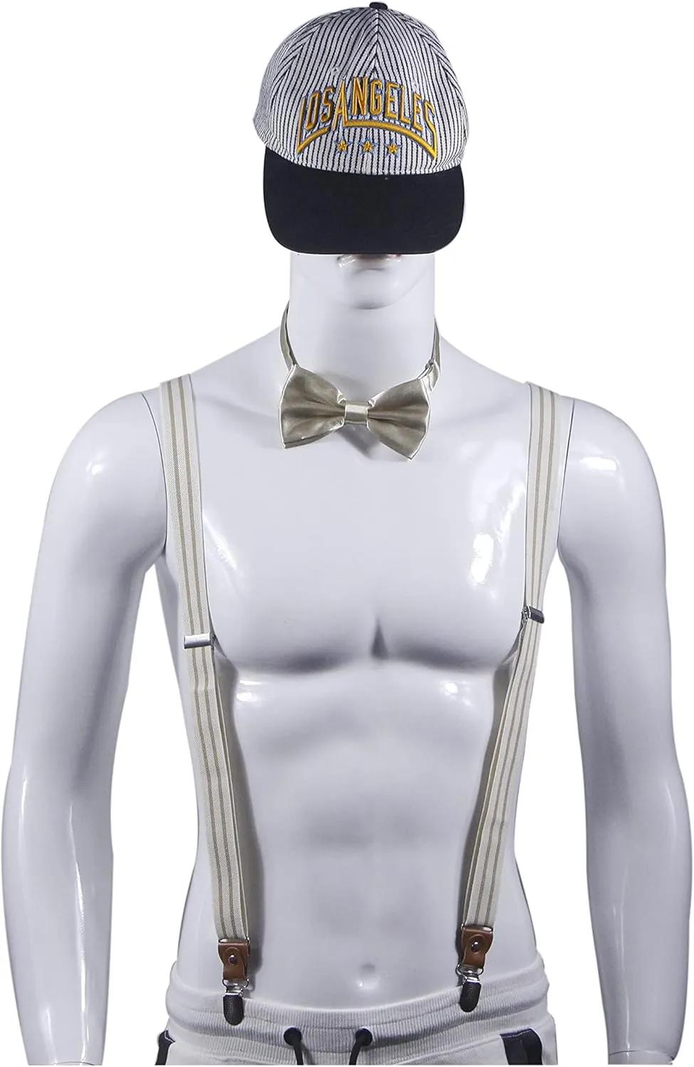 Suspenders Men&Women Bowtie Set X Back Suspender For Wedding&Formal Events with 1 Inch Wide Elastic Braces