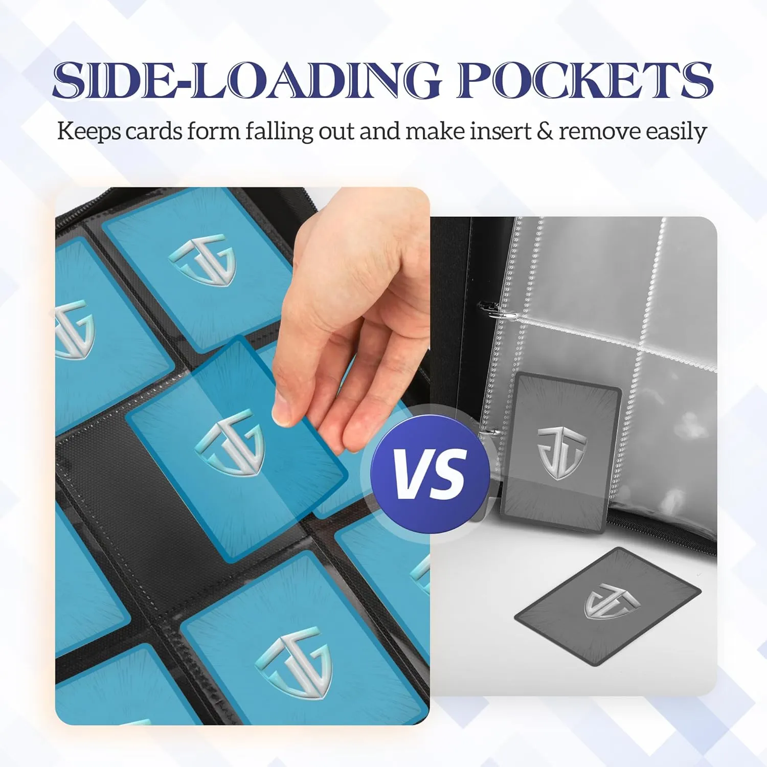 Trading Card Binder, 9 Side Loading Pocket Card Album Hold Up to 540 Cards, Zipper Binder for Cards Collection, TCG Card Holder for Game Card, Sports Card, Yugioh, MTG etc.Pink 9