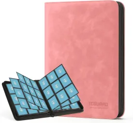 Trading Card Binder, 9 Side Loading Pocket Card Album Hold Up to 540 Cards, Zipper Binder for Cards Collection, TCG Card Holder for Game Card, Sports Card, Yugioh, MTG etc.Pink 9