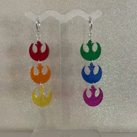 Triple rebel acrylic earrings