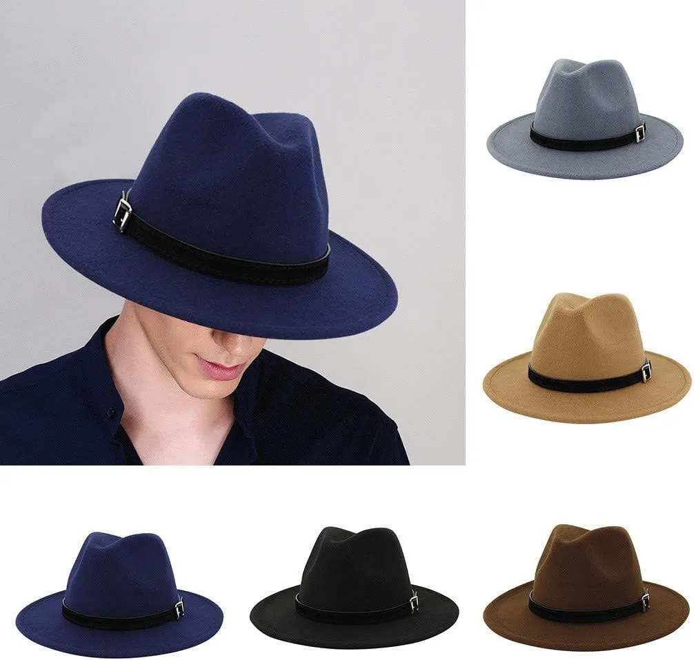 Unisex Classic 20s Fedora Hat with and Men & Women Casual Jazz Cap Vintage Panama Hat for Men 1920s