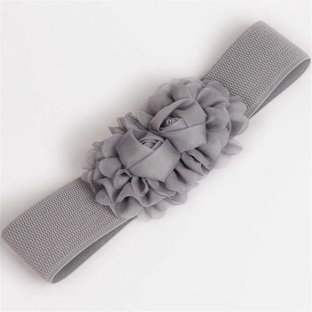 Women's 2 Packs Elastic Corset Waist Belts Stretch Wide Double Rose-Flower for Wedding Dresses