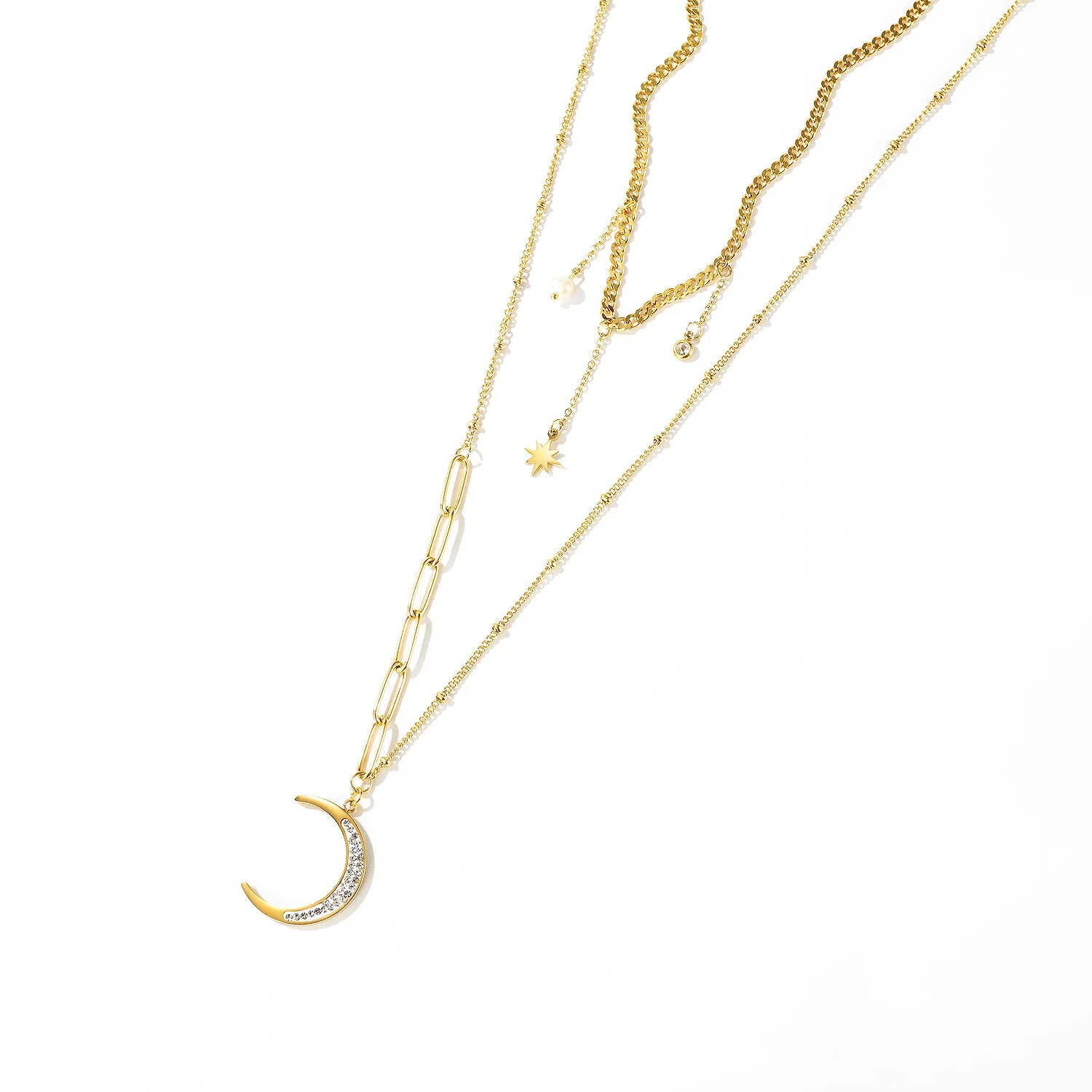 Women's Fashion Blinking Moon Pendant Necklace
