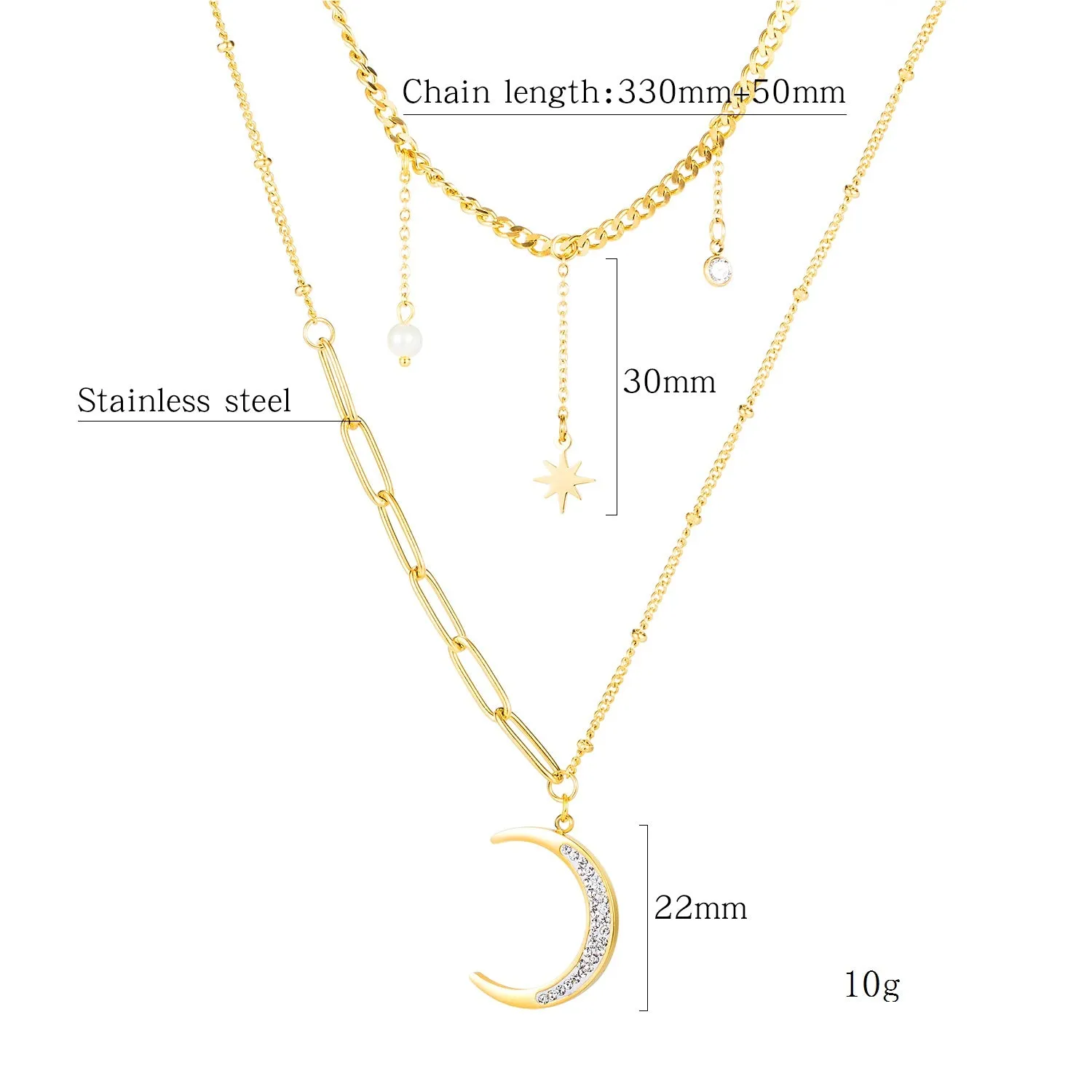 Women's Fashion Blinking Moon Pendant Necklace