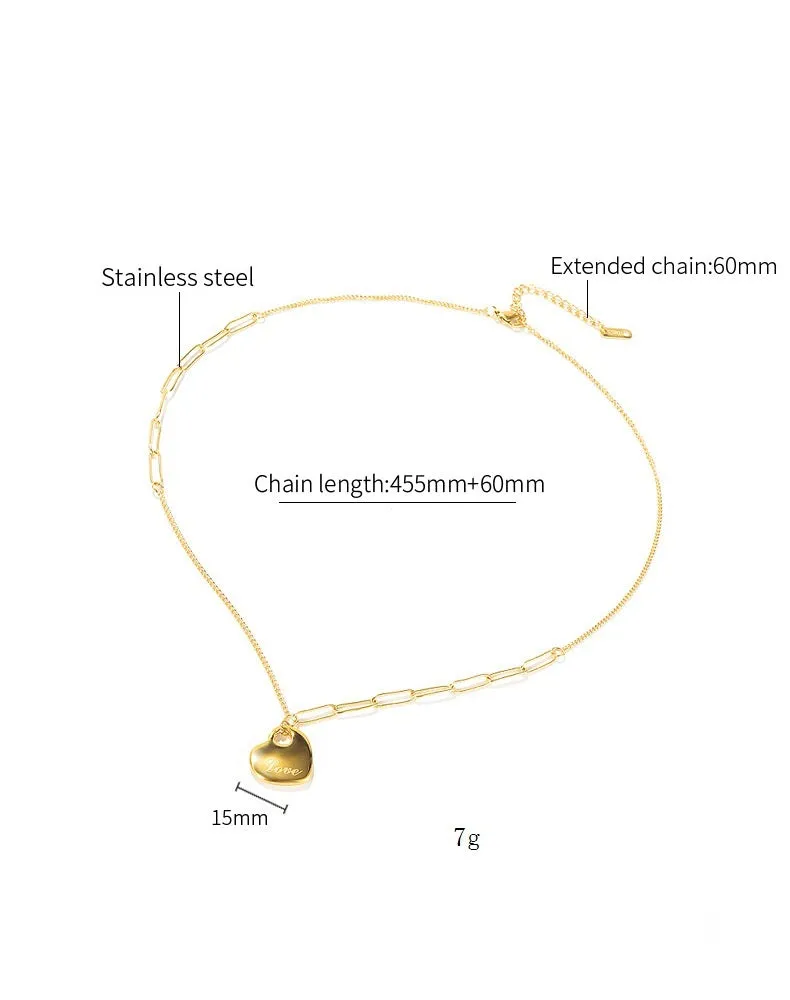 Women's Fashion Love Heart Pendant Necklace