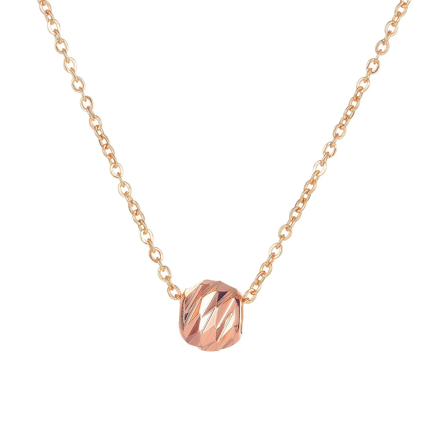 Women's Fashion Rose Gold Lucky Stone Pendant Necklace