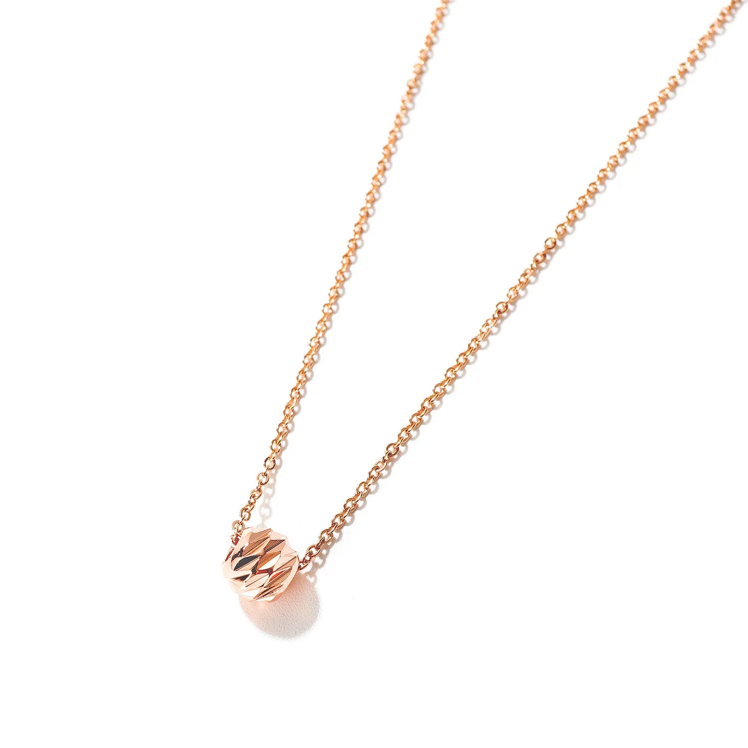 Women's Fashion Rose Gold Lucky Stone Pendant Necklace