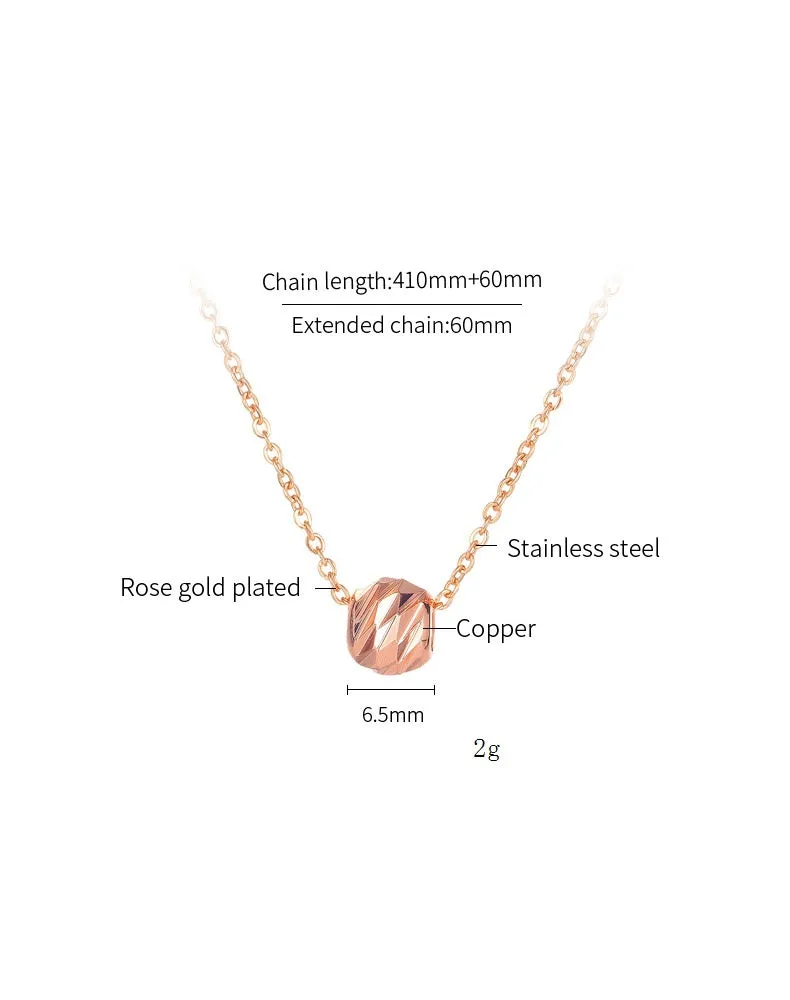 Women's Fashion Rose Gold Lucky Stone Pendant Necklace