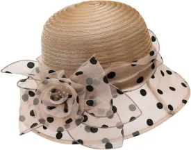 Women's Organza Derby Hat Fascinators Bucket Bowler Hats Floral Tea Party Bridal Wedding Church Dress Hats