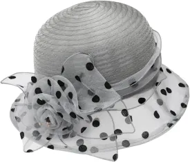Women's Organza Derby Hat Fascinators Bucket Bowler Hats Floral Tea Party Bridal Wedding Church Dress Hats