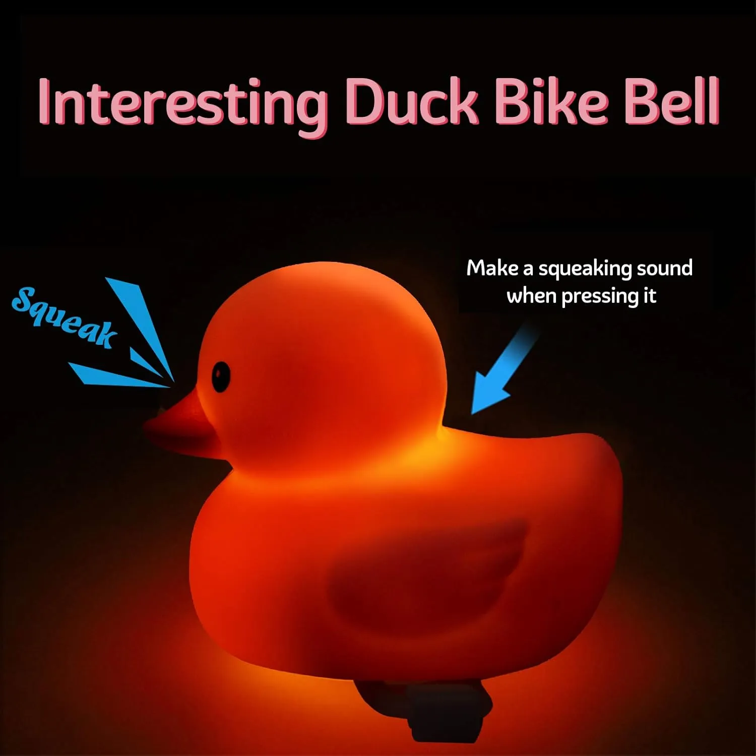 Wonuu Rubber Duck Car Ornaments - Pink Duck Bike Bell & Dashboard Decorations with Propeller Helmet, Bandage and Gold Chain