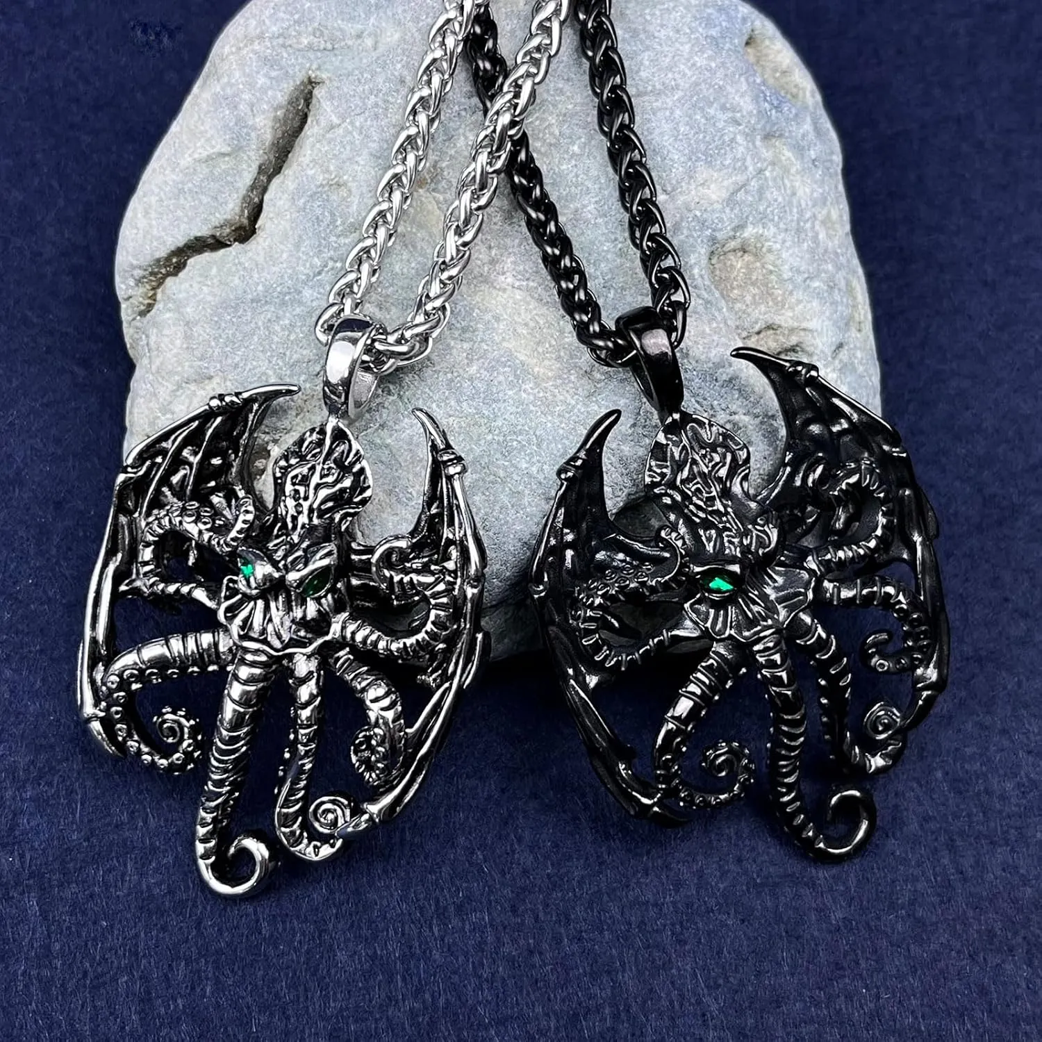 YAMI Angle Wings Necklace for Men, Guardian Angel/Dragon/Crow/Octopus Pendant Anime Necklace,316 stainless steel cast necklace